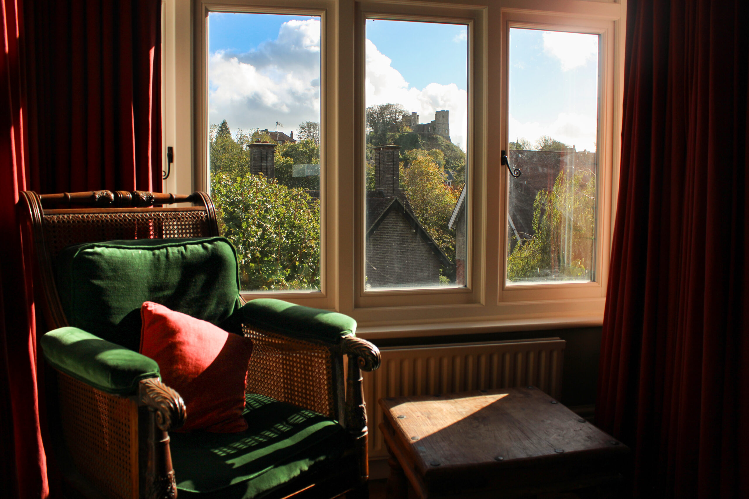 relaxing seating area inside a luxury holiday home